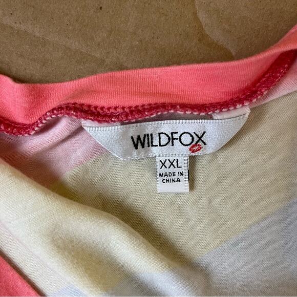 Wildfox Vibrant Stripe V Neck Tee - Picture 8 of 9
